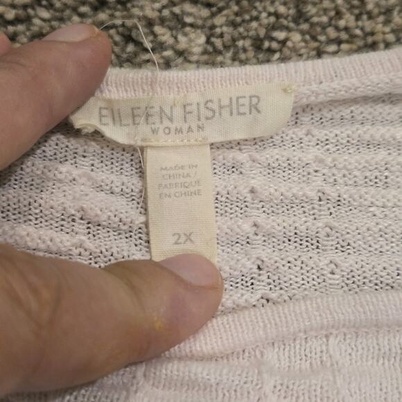 Eileen Fisher Women's Light Pink Organic Linen Cotton Blend Sweater Size 2XL - Picture 4 of 10